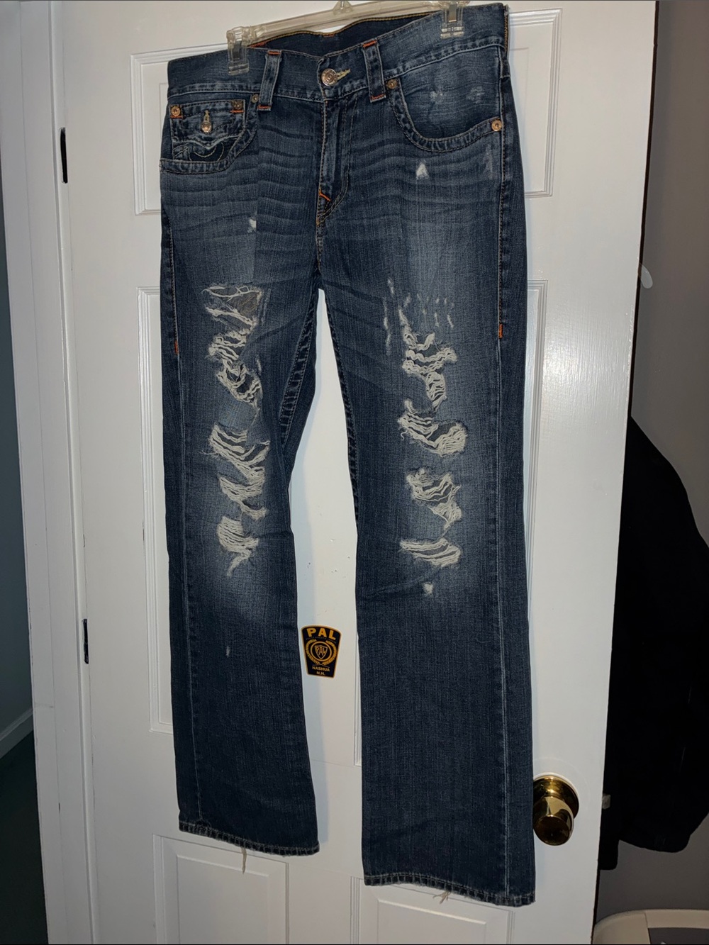 True Religion Men's Classic Straight Leg Jeans - Dark Blue Wash